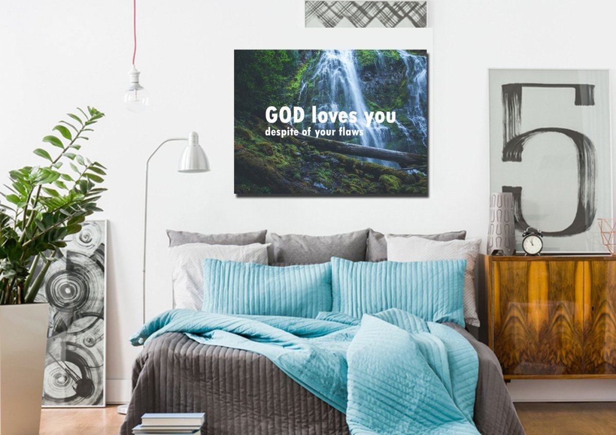 God Loves You Despite Of Your Flaws Wall Art Canvas Print - Christian Canvas Wall Art
