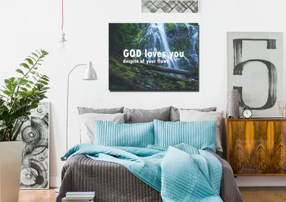 God Loves You Despite Of Your Flaws Wall Art Canvas Print - Christian Canvas Wall Art