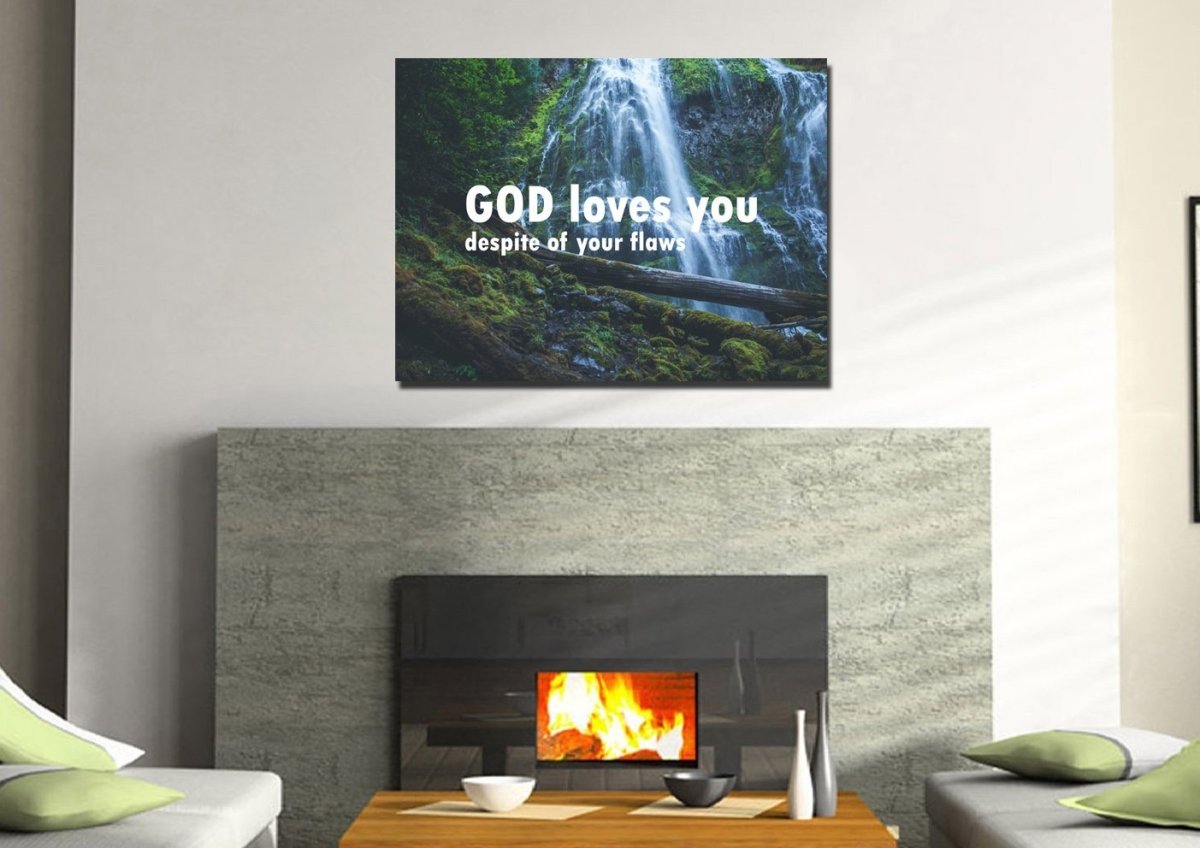 God Loves You Despite Of Your Flaws Wall Art Canvas Print - Christian Canvas Wall Art