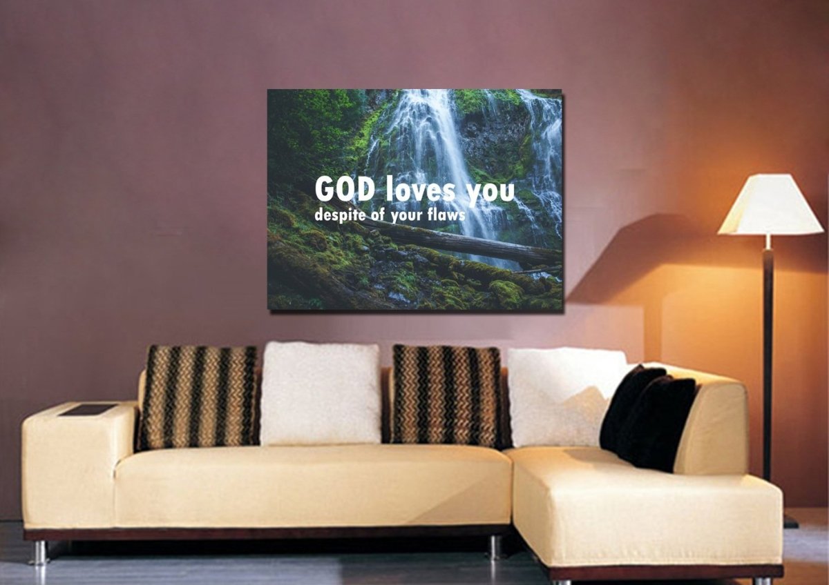 God Loves You Despite Of Your Flaws Wall Art Canvas Print - Christian Canvas Wall Art