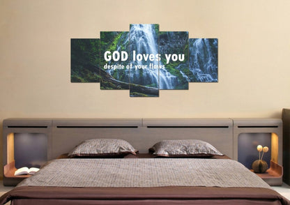 God Loves You Despite Of Your Flaws Wall Art Canvas Print - Christian Canvas Wall Art