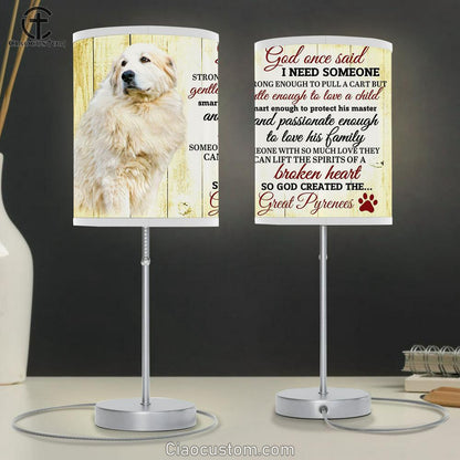 God Once Said I Need Someone Dog Table Lamp For Bedroom - Custom Name And Dog Picture - Christian Wall Table Lamp - Scripture Table Lamp Prints