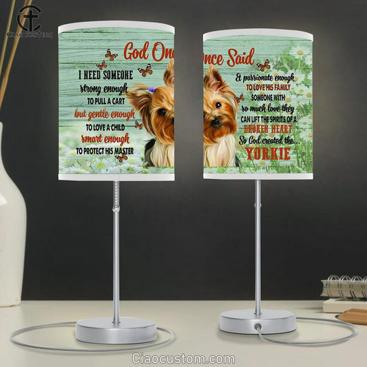 God Once Said I Need Someone Dog Table Lamp Prints - Customized Dog Photo - Christian Wall Table Lamp - Scripture Table Lamp Prints