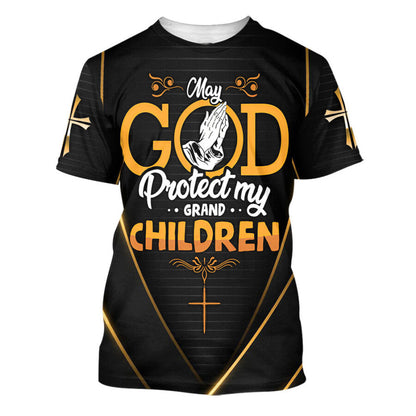 God Protect My Grandchildren 3d Shirts - Christian T Shirts For Men And Women
