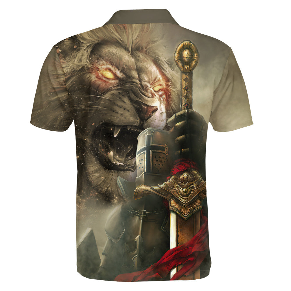 God Religion Christ Jesus And Lion Polo Shirt - Christian Shirts & Shorts
