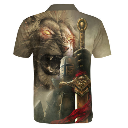 God Religion Christ Jesus And Lion Polo Shirt - Christian Shirts & Shorts