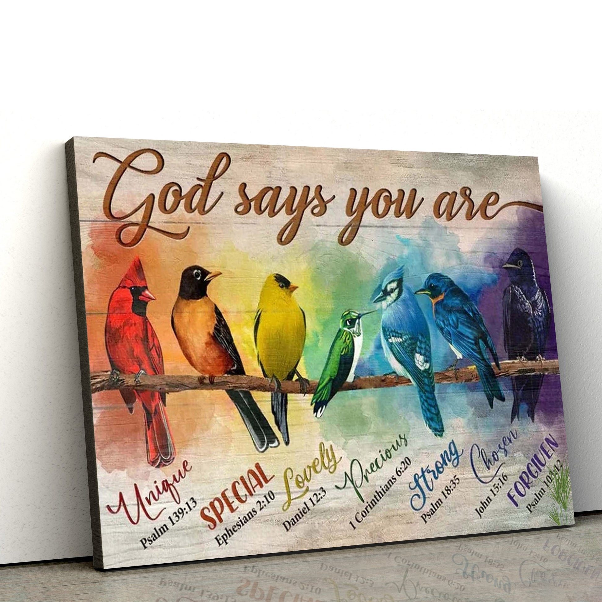 God Say You Are Canvas - Colorful Birds - Jesus Canvas Pictures - Christian Wall Art