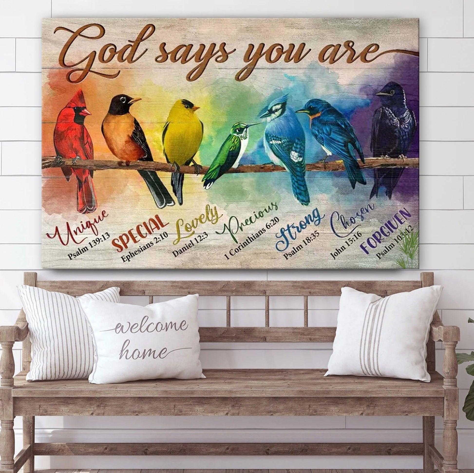 God Say You Are Canvas - Colorful Birds - Jesus Canvas Pictures - Christian Wall Art