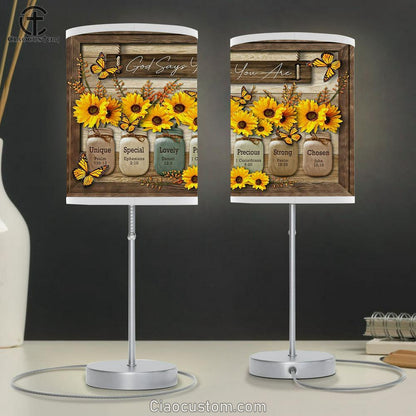 God Say You Are Sunflower Table Lamp For Bedroom - Christian Wall Table Lamp - Scripture Table Lamp Prints