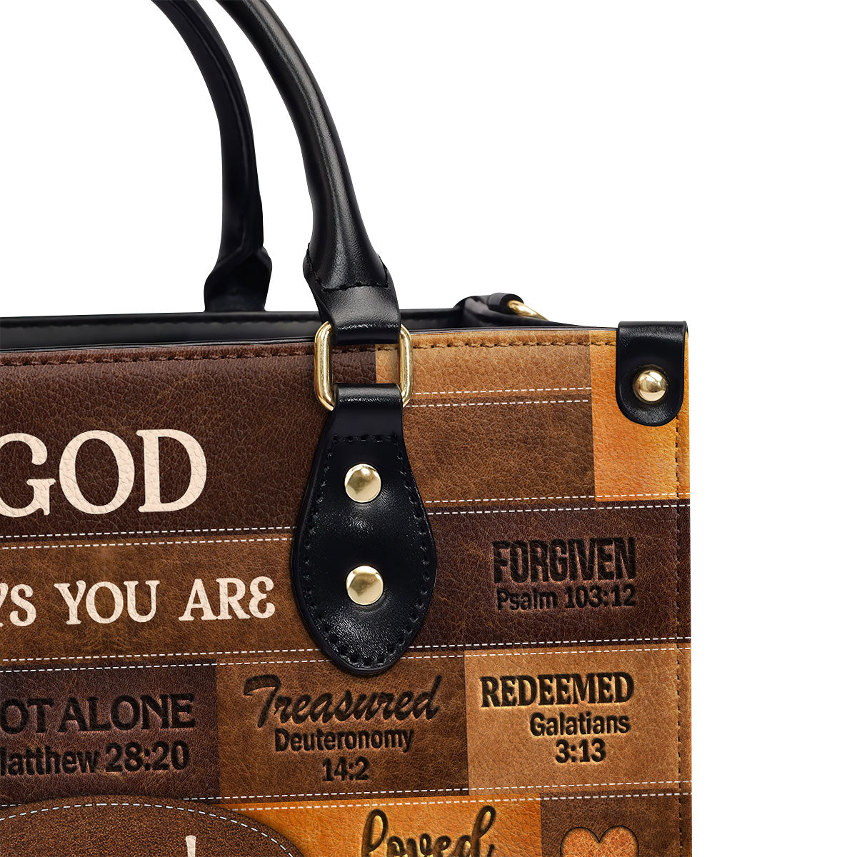 God Says I Am Personalized Leather Handbag With Zipper Gift For Her