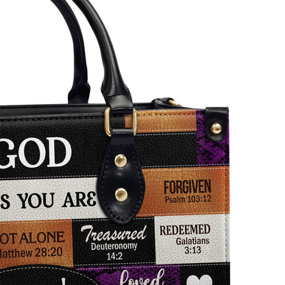 God Says I Am Personalized Leather Handbag With Zipper Gift For Her Religious