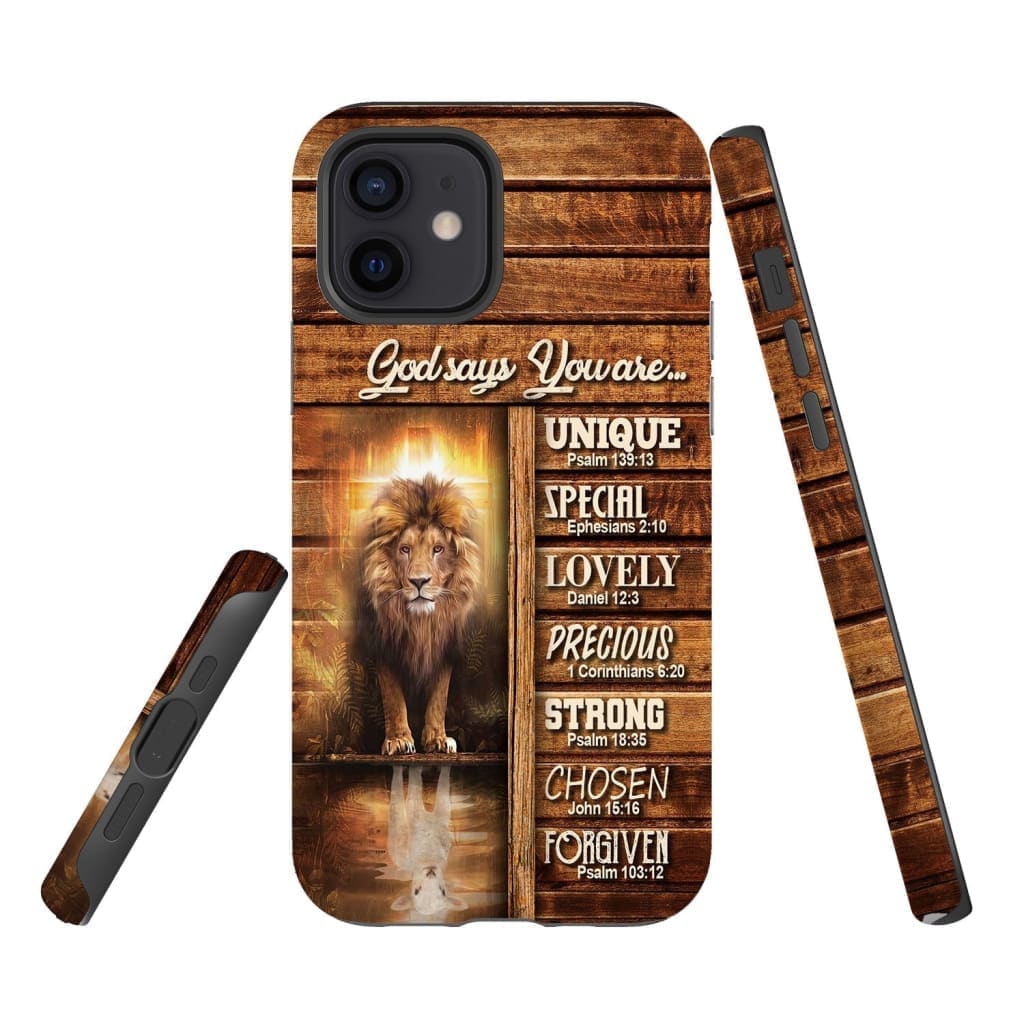 God Says You Are - Lion And Lamb Phone Case - Christian Phone Cases - Bible Verse Phone Cases Samsung