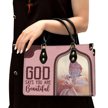 God Says You Are Beautiful - Lovely Butterfly Leather Bag - Christian Pu Leather Bags For Women
