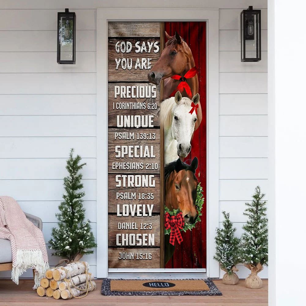 God Says You Are Horses Door Cover - Religious Door Decorations - Christian Home Decor