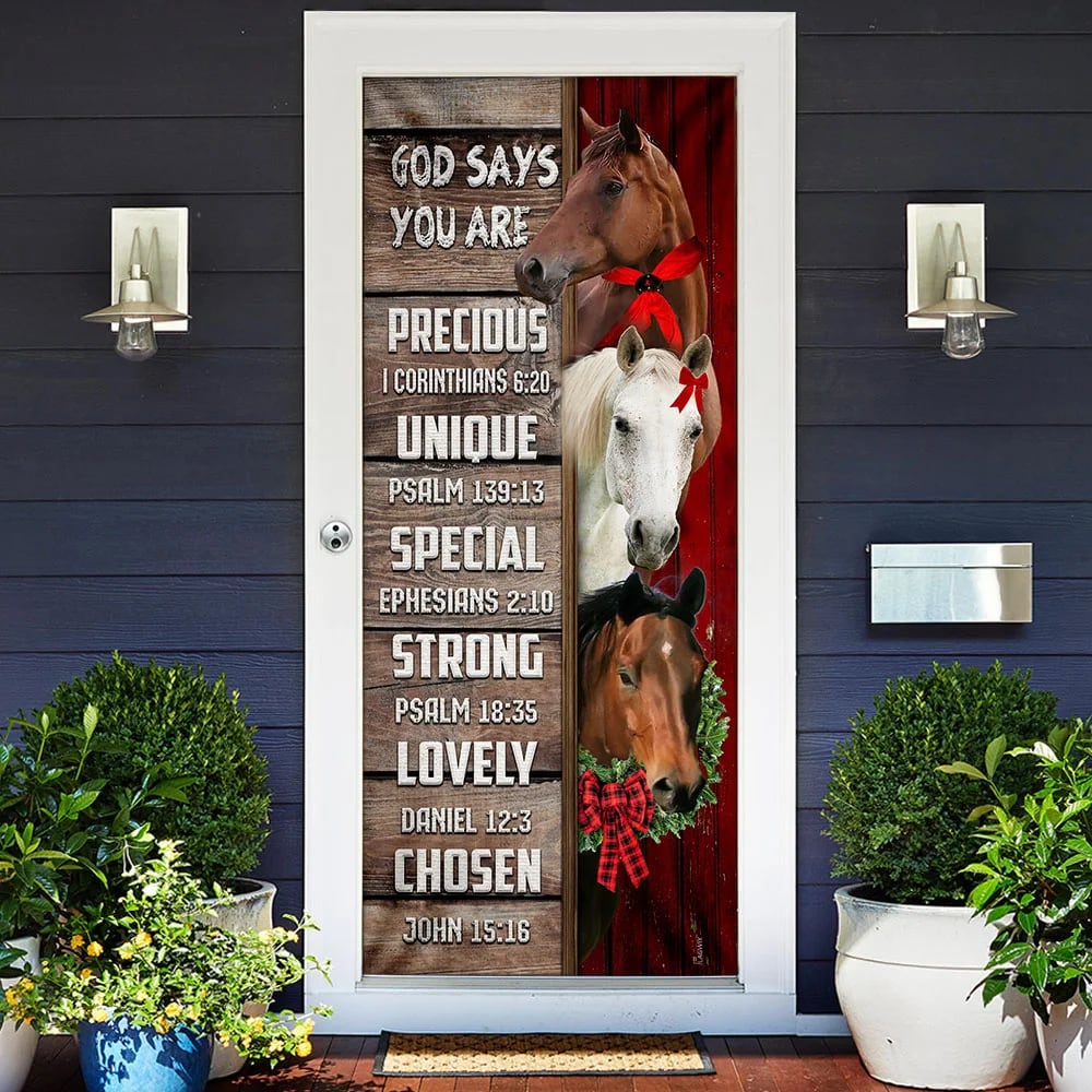 God Says You Are Horses Door Cover - Religious Door Decorations - Christian Home Decor
