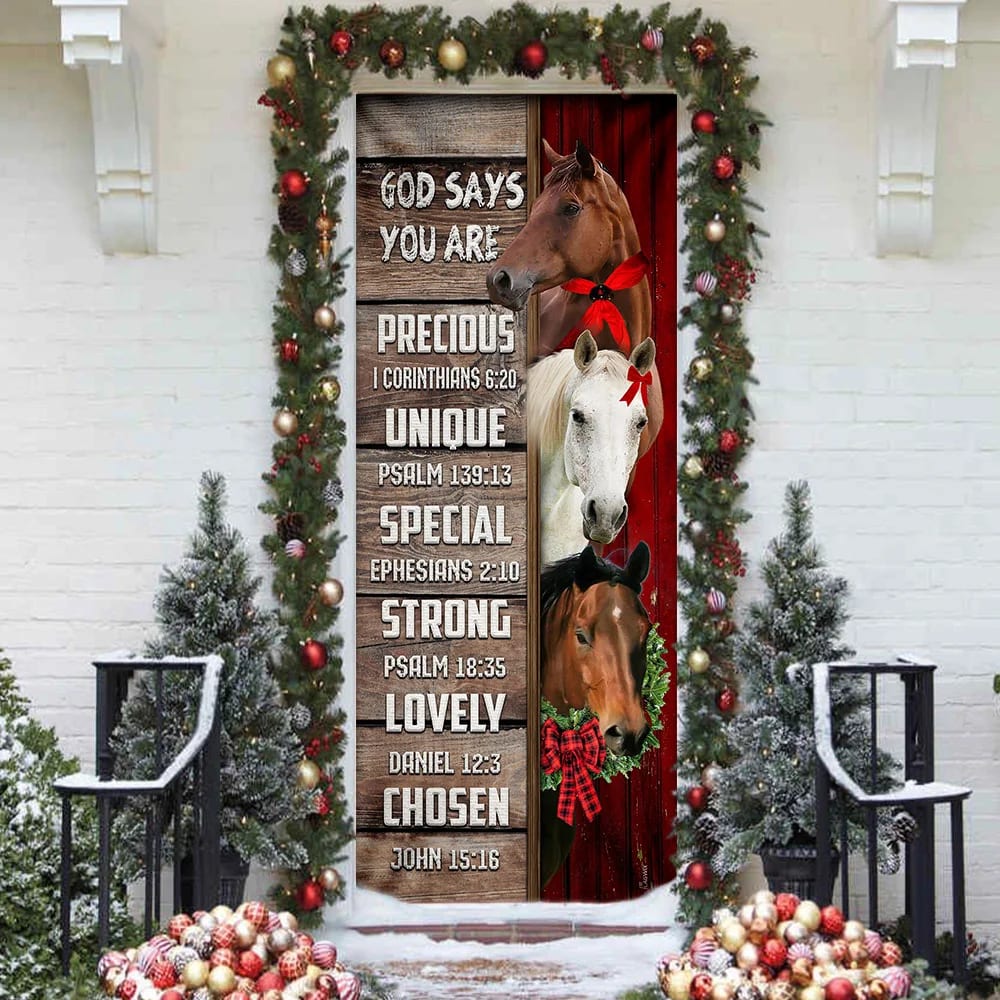 God Says You Are Horses Door Cover - Religious Door Decorations - Christian Home Decor