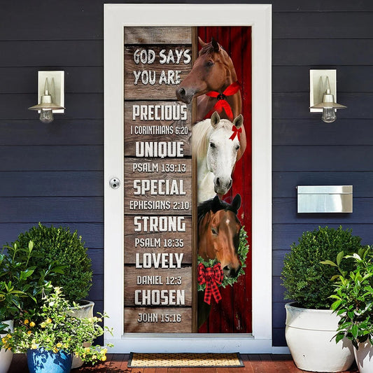 God Says You Are Horses Door Cover - Religious Door Decorations