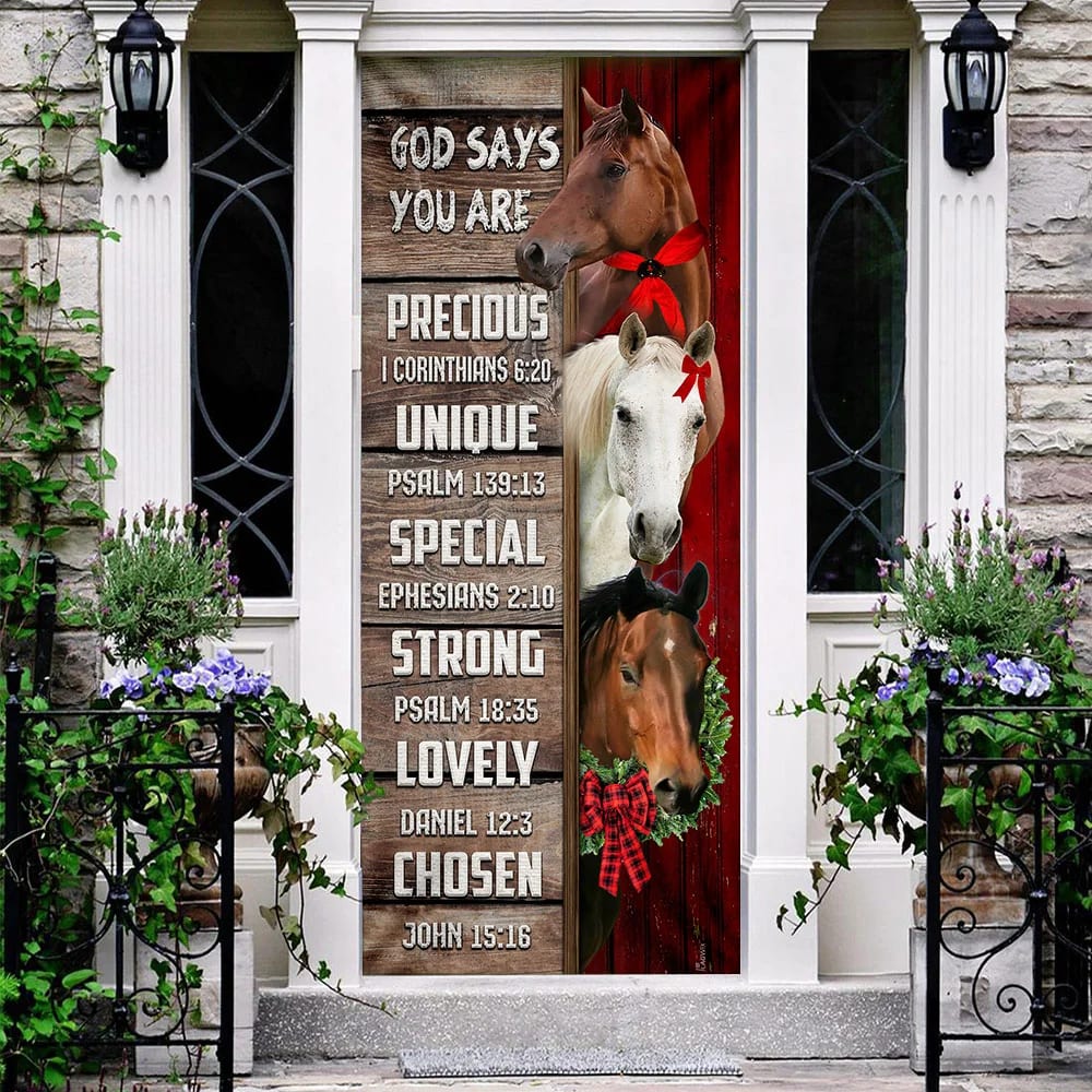 God Says You Are Horses Door Cover - Religious Door Decorations