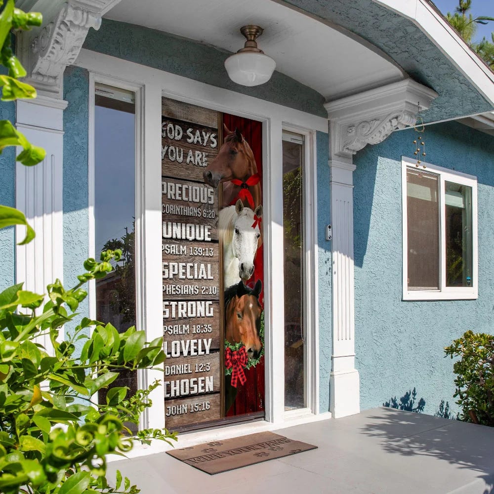 God Says You Are Horses Door Cover - Religious Door Decorations