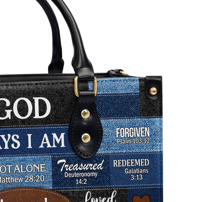 God Says You Are Personalized Leather Handbag With Zipper Gift For Her
