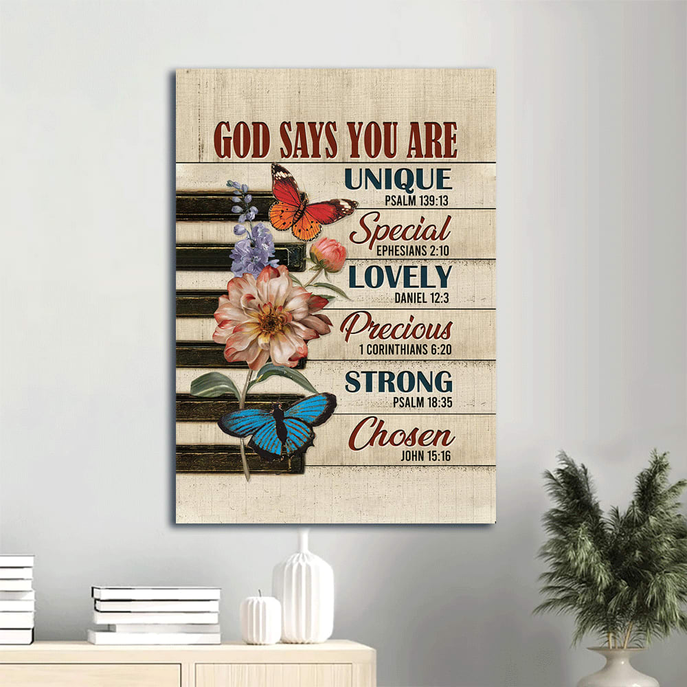 God Says You Are Piano Keys Canvas Wall Art