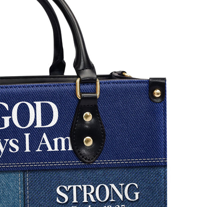 God Says You Are Religious Gift For Worship Friends Personalized Leather Handbag With Zipper