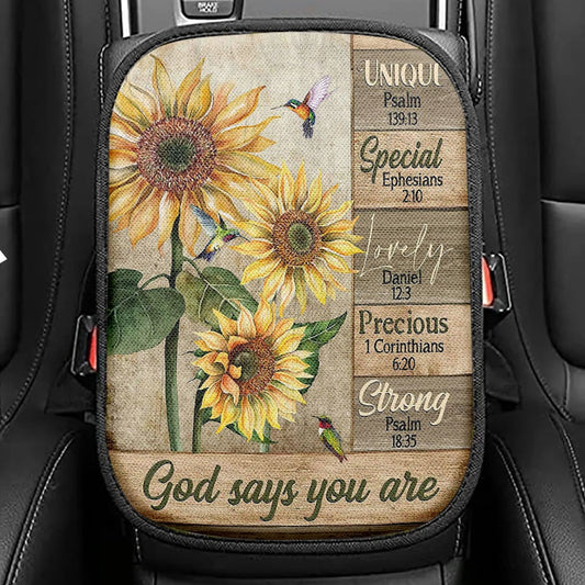 God Says You Are Seat Box Cover, Christian Gifts For Trucker Drivers, Christian Car Interior Accessories
