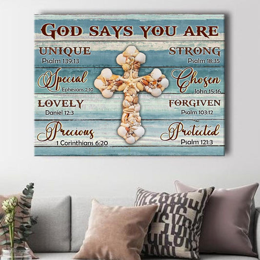 God Says You Are Special Lovely Precious Strong Canvas Canvas Wall Art - Christian Poster - Religious Wall Decor
