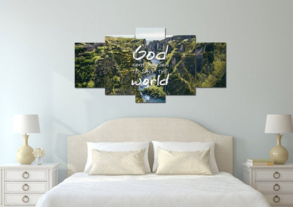 God Sent His Son To Save The World Wall Art Canvas Print - Christian Canvas Wall Art