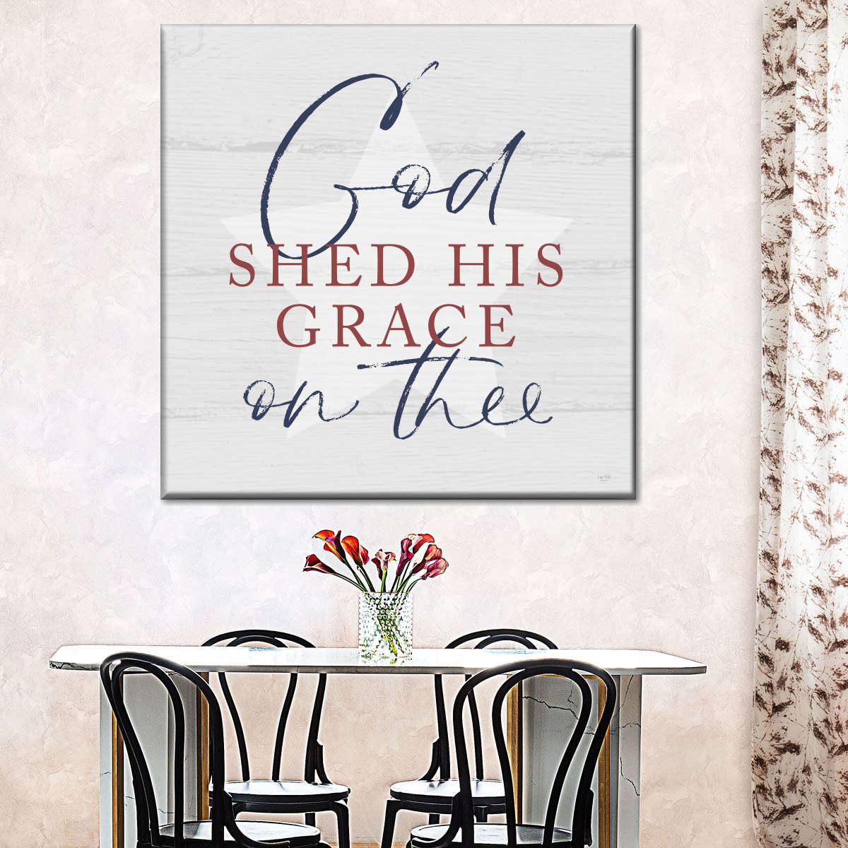 God Shed His Grace Square Canvas Wall Art - Christian Wall Decor - Christian Wall Hanging