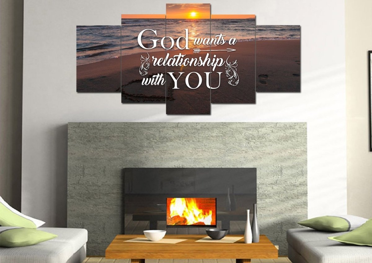 God Wants A Relationship With You Canvas Wall Art Print - Christian Canvas Wall Art