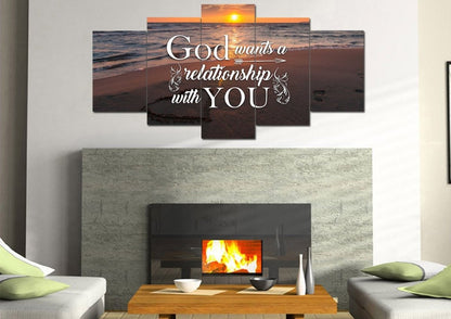 God Wants A Relationship With You Canvas Wall Art Print - Christian Canvas Wall Art