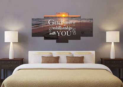 God Wants A Relationship With You Canvas Wall Art Print - Christian Canvas Wall Art