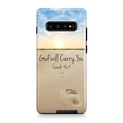 God Will Carry You Isaiah 464 Bible Verse Phone Case - Scripture Phone Cases - Iphone Cases Christian