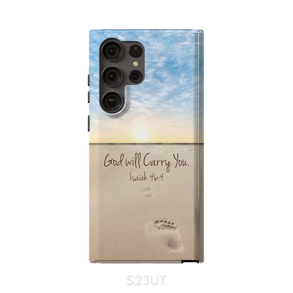 God Will Carry You Isaiah 464 Bible Verse Phone Case - Scripture Phone Cases - Iphone Cases Christian