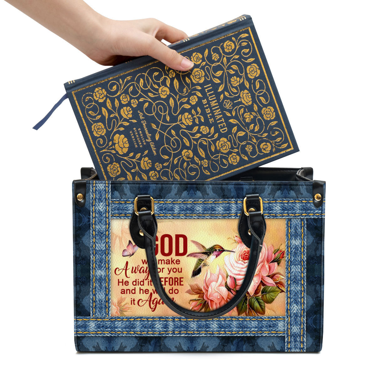 God Will Make A Way For You Zippered Leather Handbag With Handle Gift For Her - Women Pu Leather Bag