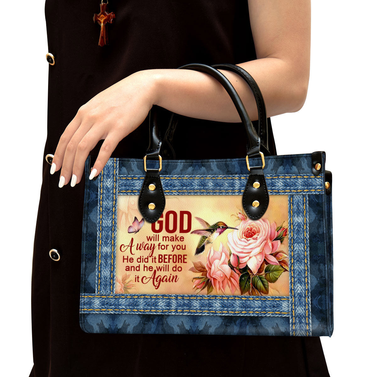 God Will Make A Way For You Zippered Leather Handbag With Handle Gift For Her - Women Pu Leather Bag