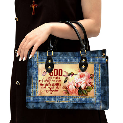 God Will Make A Way For You Zippered Leather Handbag With Handle Gift For Her - Women Pu Leather Bag