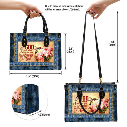 God Will Make A Way For You Zippered Leather Handbag With Handle Gift For Her - Women Pu Leather Bag