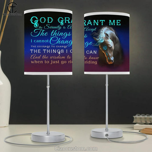 God, grant me the serenity to accept the things I cannot change Horse Table Lamp For Bedroom - Christian Wall Table Lamp