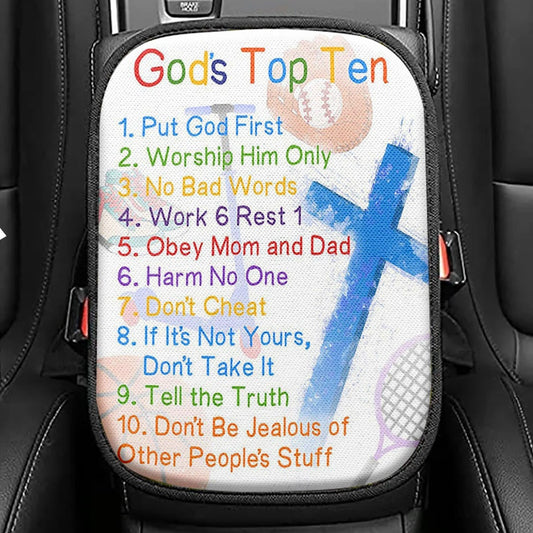 God's Rules Seat Box Cover, Christian Gift For Child, Christian Car Interior Accessories