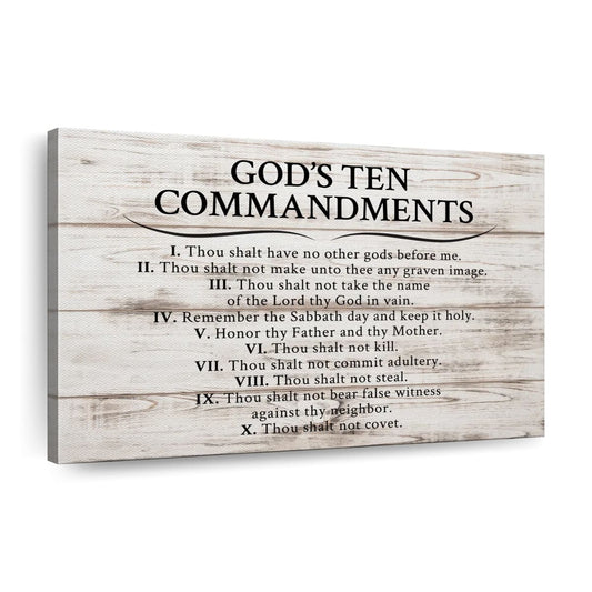 God's Ten Commandments Canvas Wall Art - Christian Canvas Wall Art - Religious Wall Art Canvas