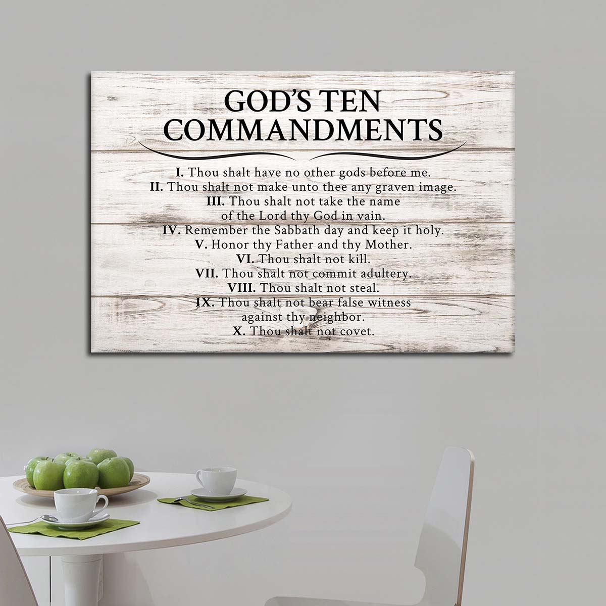God's Ten Commandments Canvas Wall Art - Christian Canvas Wall Art - Religious Wall Art Canvas