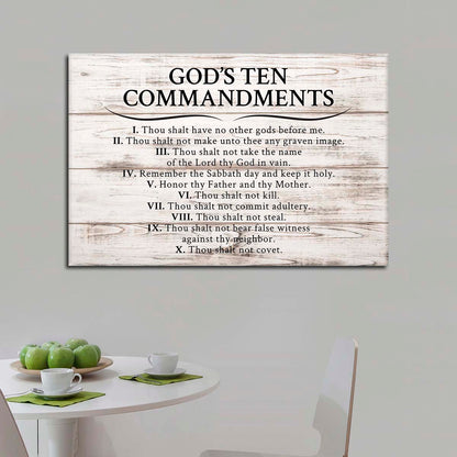 God's Ten Commandments Canvas Wall Art - Christian Canvas Wall Art - Religious Wall Art Canvas