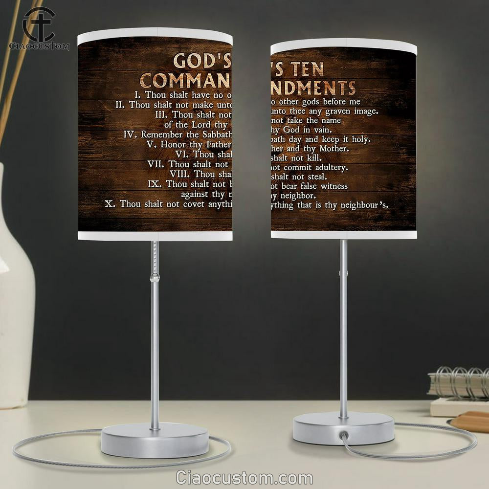God's Ten Commandments Lamp Art Table Lamp - Christian Lamp Art - Religious Art