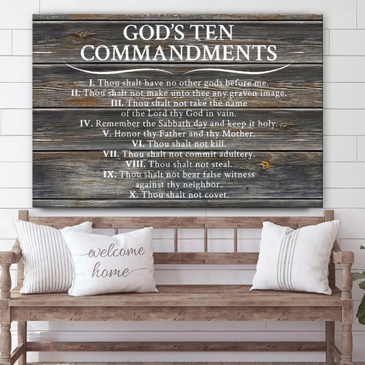 God's Ten Commandments Wall Art Canvas - Christian Wall Posters - Ciaocustom