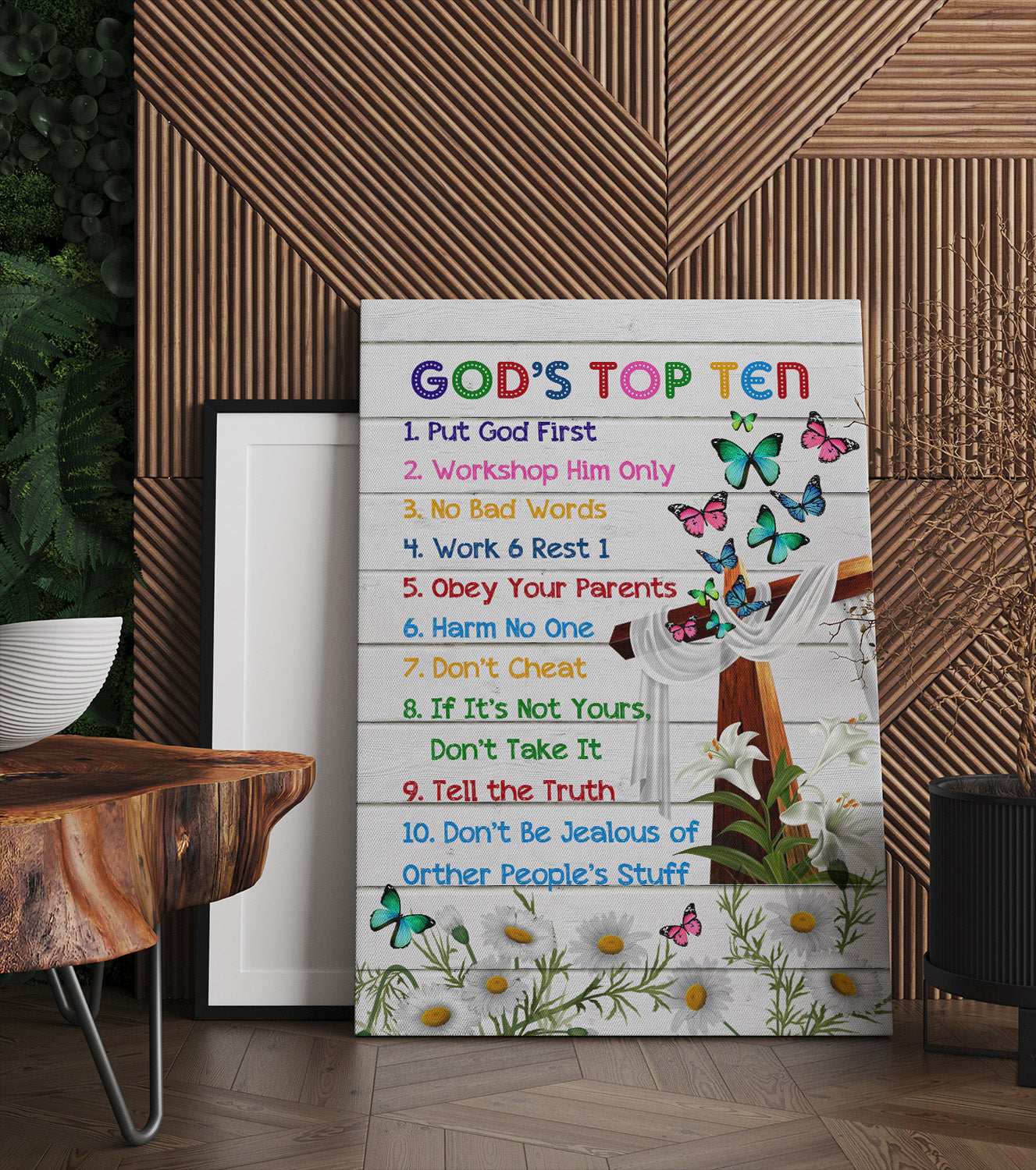 God's Top 10 Ten Commandments Canvas Prints - Christian Canvas Wall Art