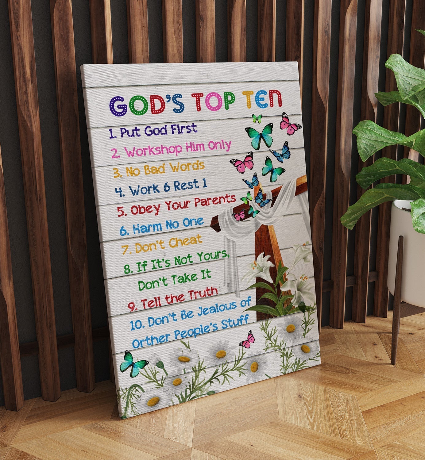 God's Top 10 Ten Commandments Canvas Prints - Christian Canvas Wall Art