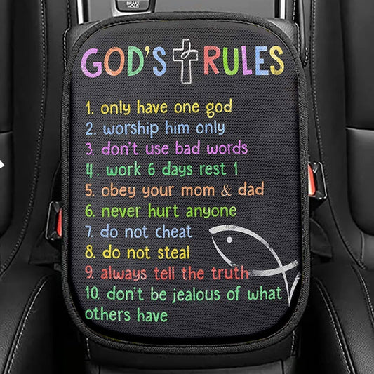 God's Top Ten Seat Box Cover, Ten Commandments For Boys, Kids Car Interior Accessories