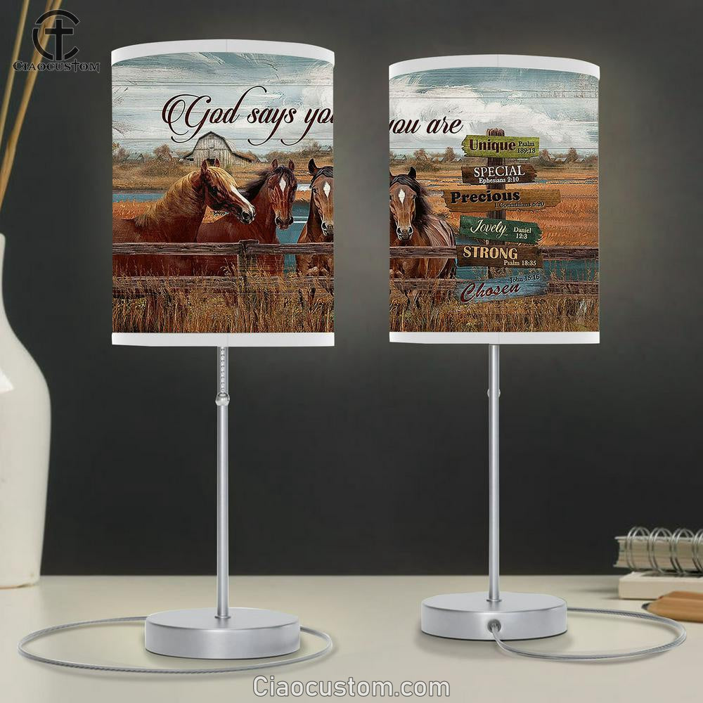 God says you are horses Rice field Table Lamp For Bedroom - Bible Verse Table Lamp - Religious Room Decor
